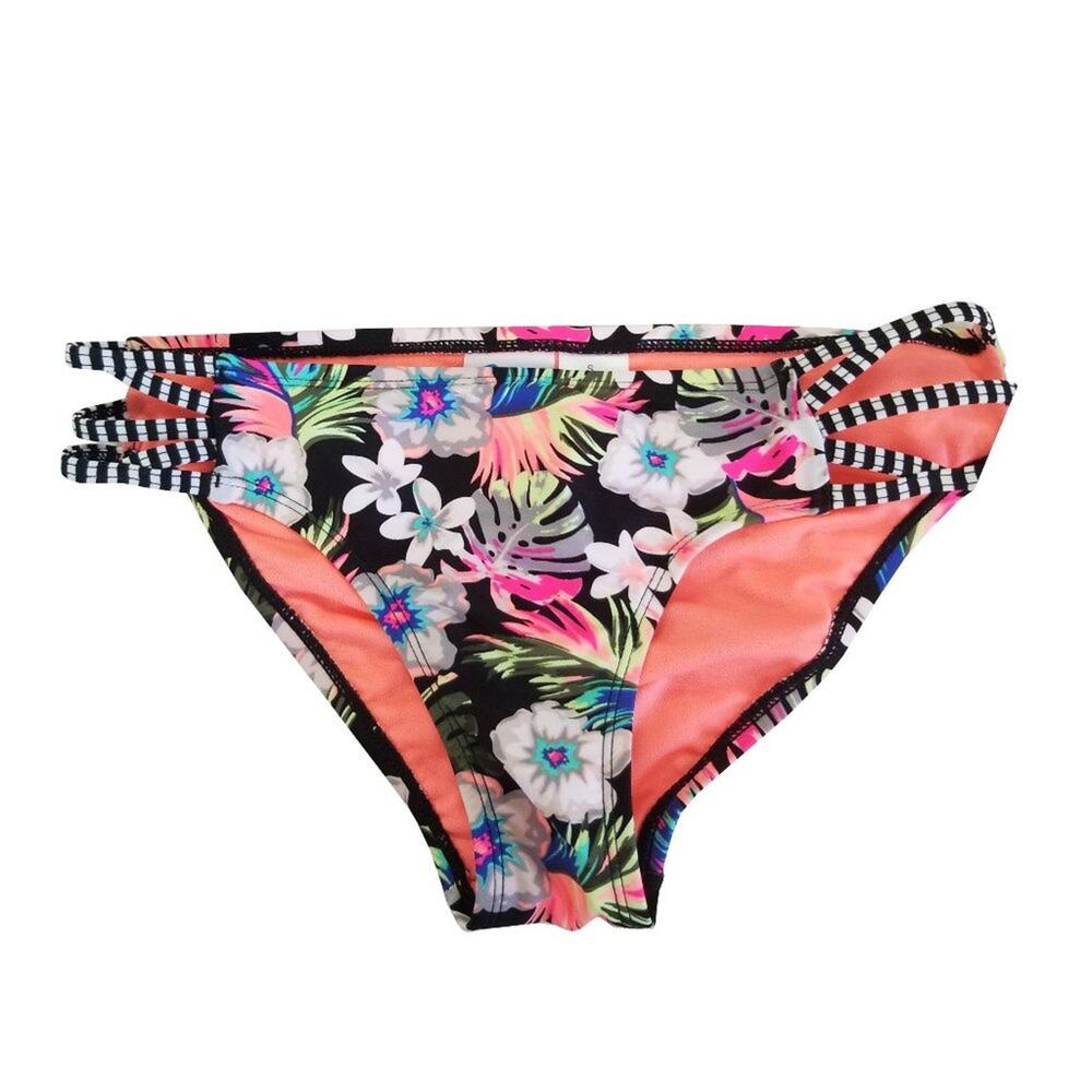 California Waves Tab-Side Hipster Bottoms JR Swimwear Multi-Color Size Small NWT
